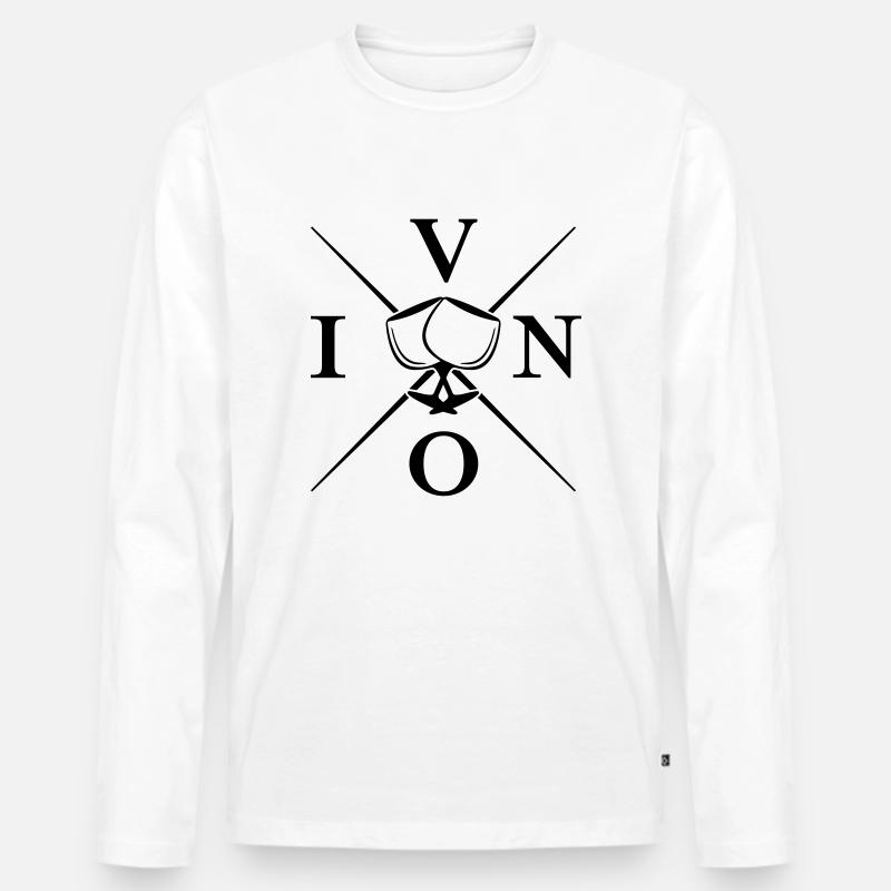vino design symbol - Männer Premium Bio Langarmshirt - Weiß