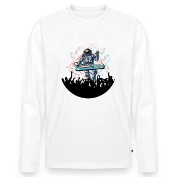 Dj - Männer Premium Bio Langarmshirt - Weiß - Vorne - Nico (187cm)