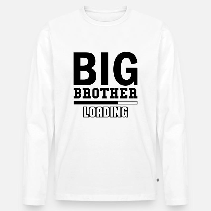 Big Brother Loading - Männer Premium Bio Langarmshirt - Weiß