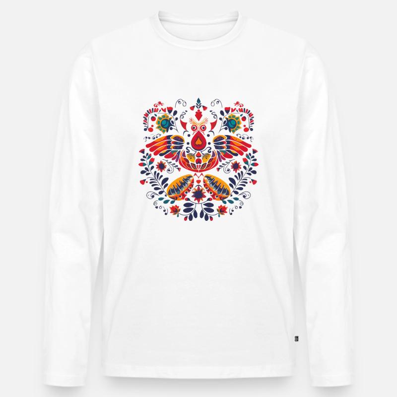 Der Paradiesvogel - Männer Premium Bio Langarmshirt - Weiß