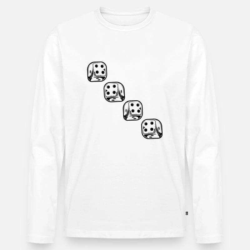 boardgame chess backgammon game night - Männer Premium Bio Langarmshirt - Weiß