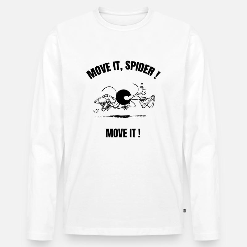 Beth the Spider - Laufen (Textversion) - Männer Premium Bio Langarmshirt - Weiß