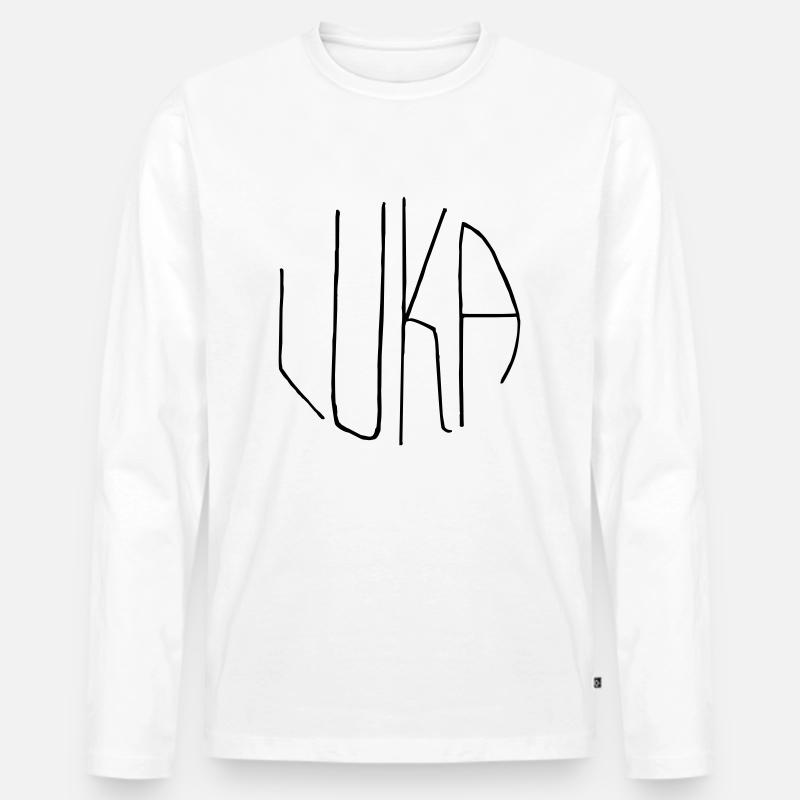Luka - Männer Premium Bio Langarmshirt - Weiß