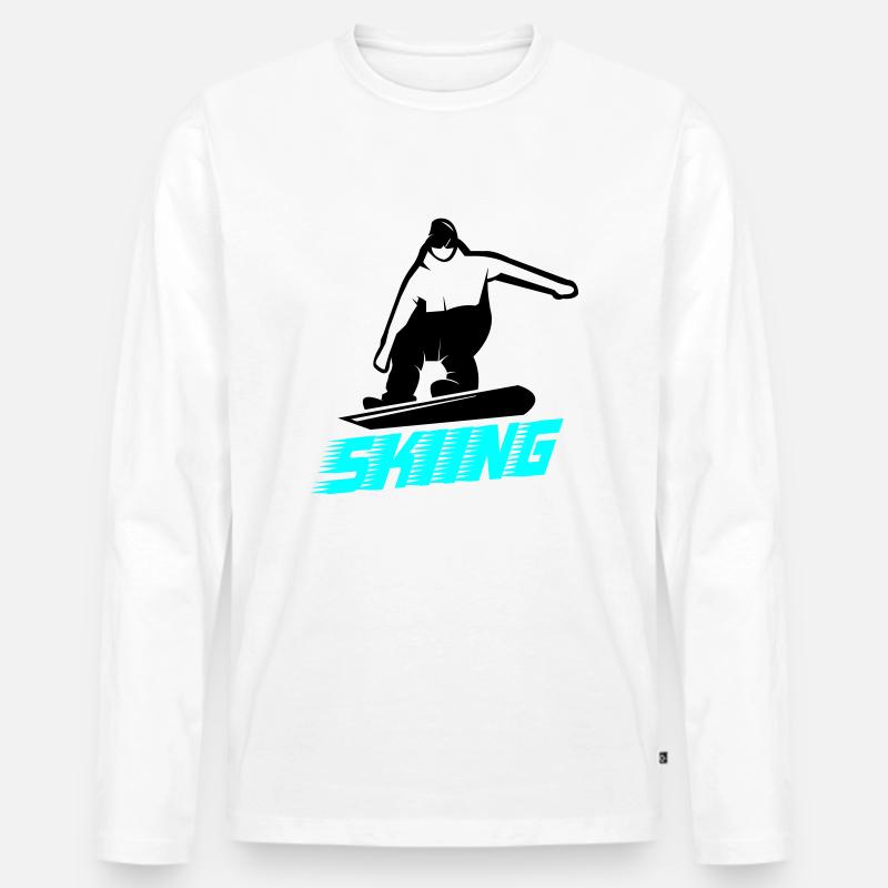 skiing - Männer Premium Bio Langarmshirt - Weiß