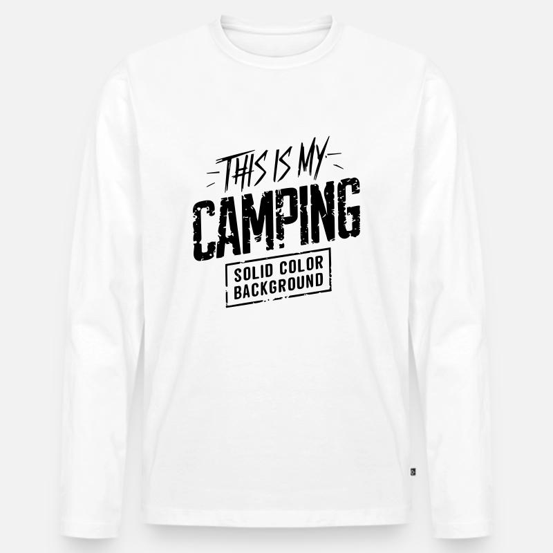 das ist mein Campingplatz - Männer Premium Bio Langarmshirt - Weiß