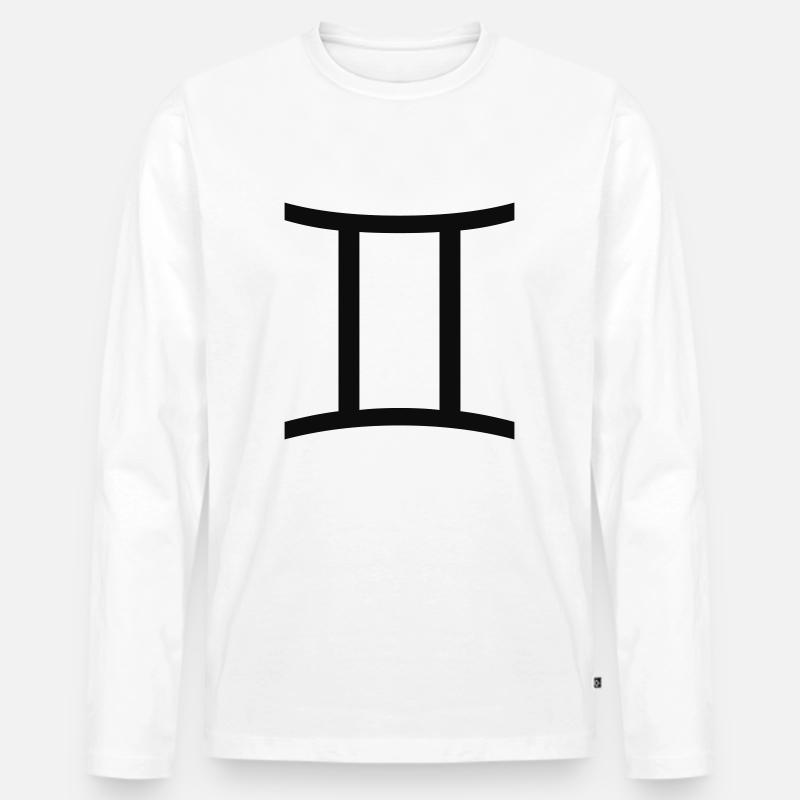 gemini / zwillinge - Männer Premium Bio Langarmshirt - Weiß
