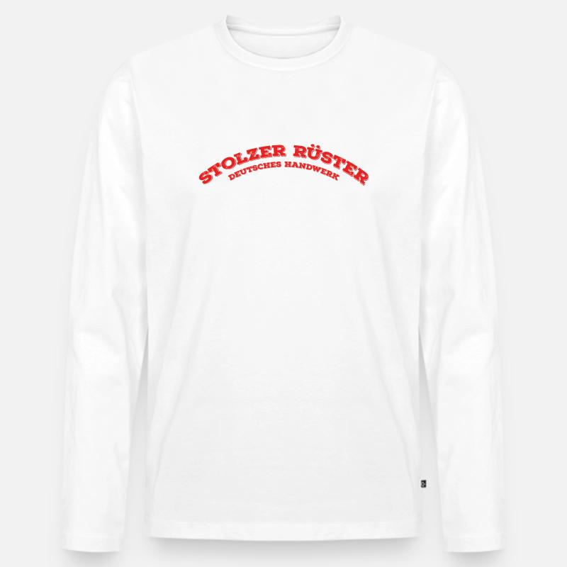 RÜSTER GERÜSTBAUER HANDWERKER Geschenke Shirts - Männer Premium Bio Langarmshirt - Weiß