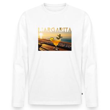 Margarita avant le coucher du soleil - T-shirt manches longues Premium bio Homme - blanc - Devant - Nico (187cm)