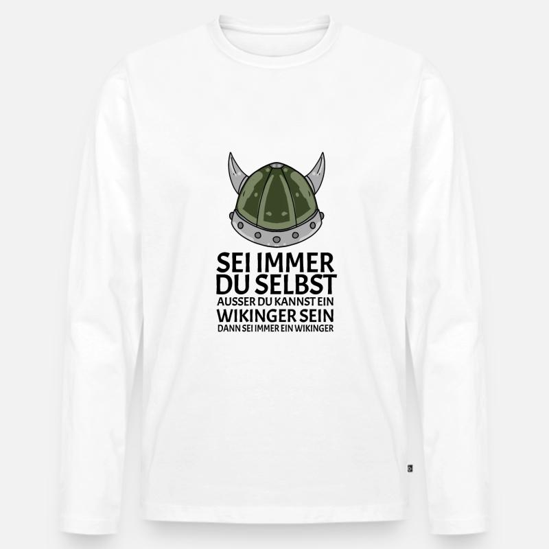 Wikinger Spruch - Männer Premium Bio Langarmshirt - Weiß