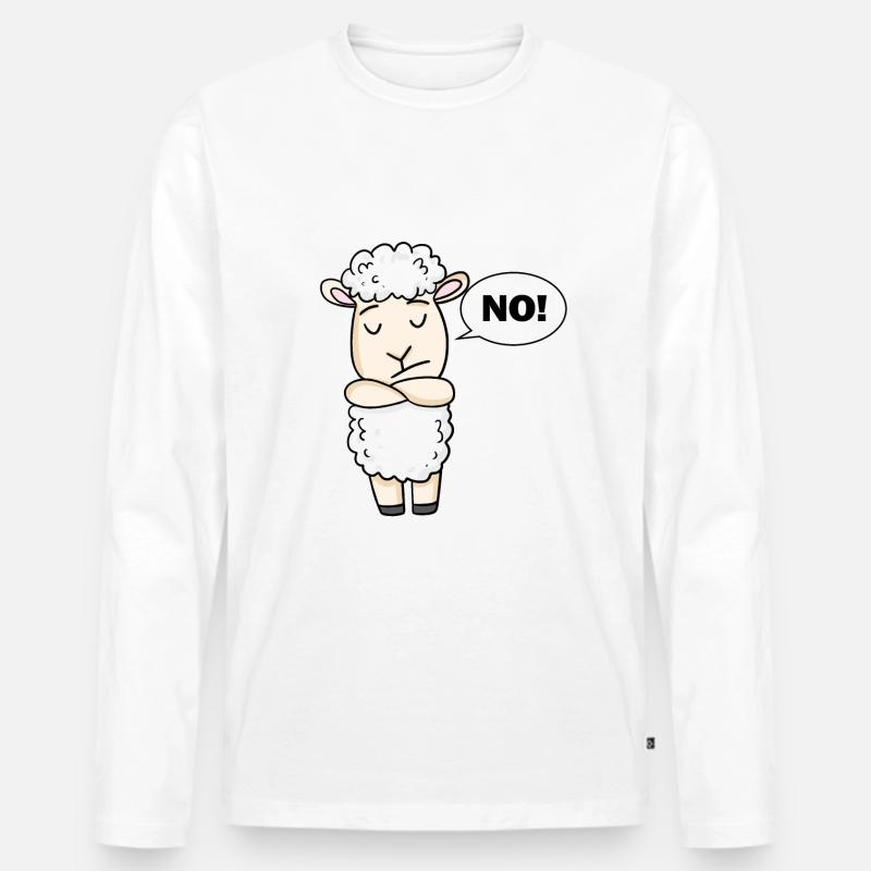 Schaf Nein - Männer Premium Bio Langarmshirt - Weiß