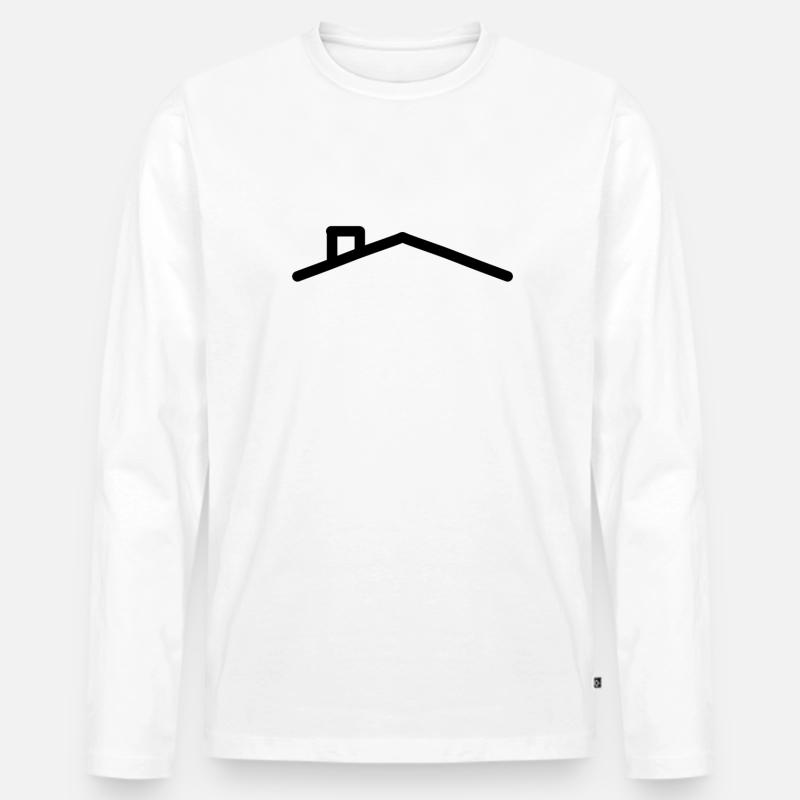 Haus Dach - Männer Premium Bio Langarmshirt - Weiß