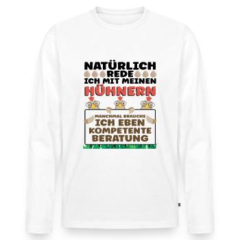 Hühner Huhn Haushühner Hühnerbesitzer - Männer Premium Bio Langarmshirt - Weiß - Vorne - Nico (187cm)