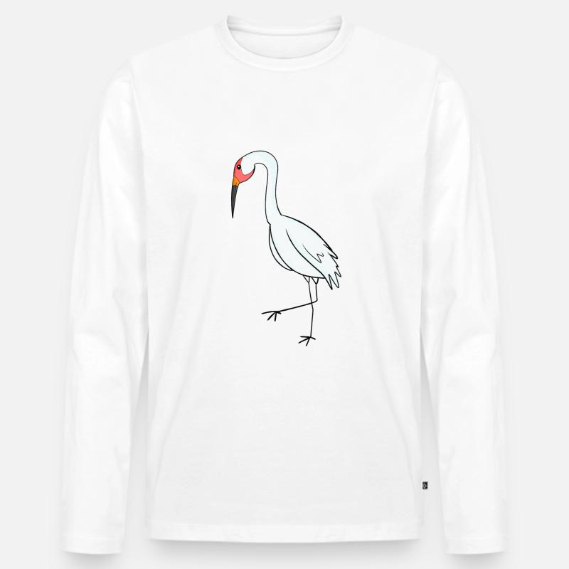 Zugvögel Kranich Vogel - Männer Premium Bio Langarmshirt - Weiß