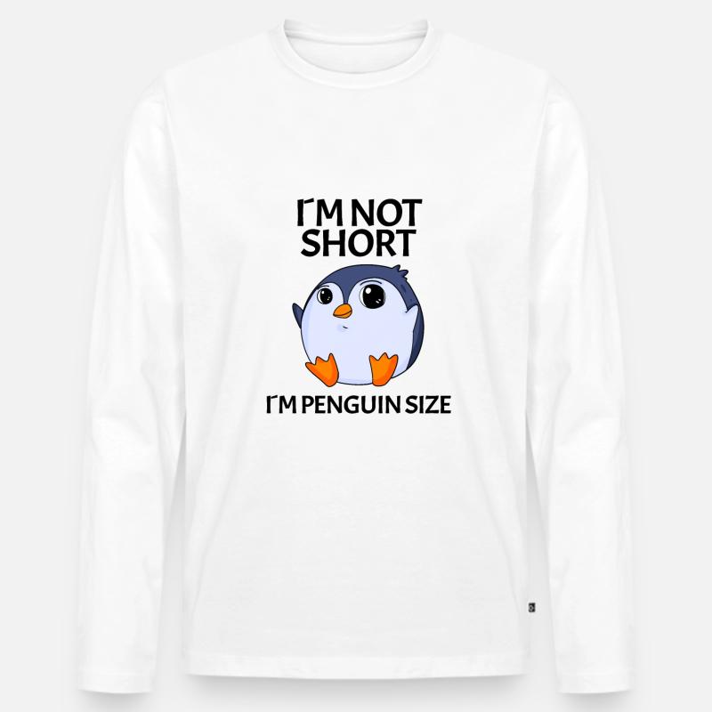 Kleinwüchsig lustiger Spruch - Männer Premium Bio Langarmshirt - Weiß