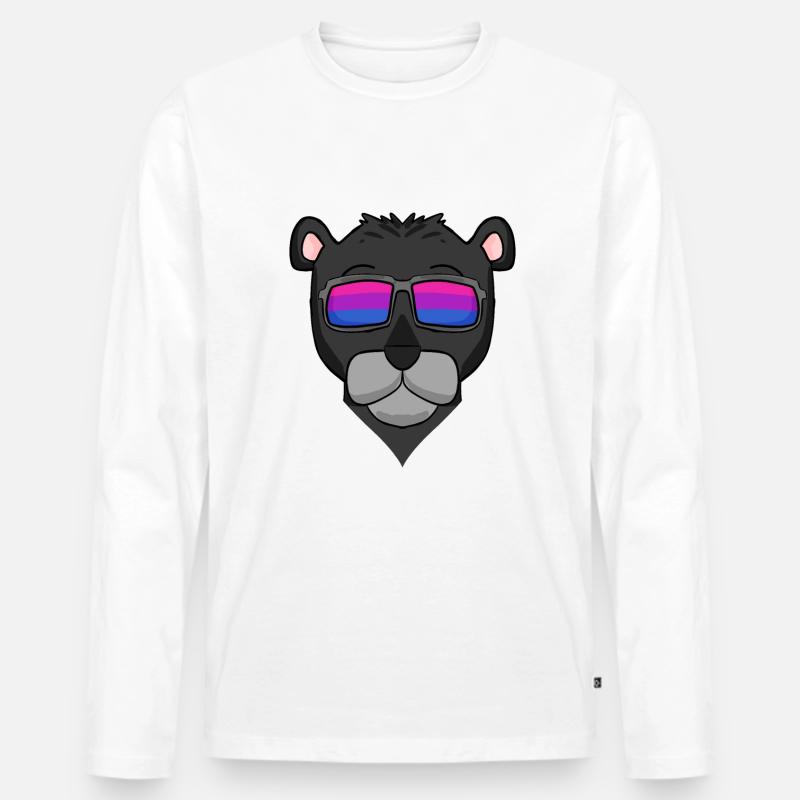 Bisexuell Schwarzer Panther Geschenk - Männer Premium Bio Langarmshirt - Weiß