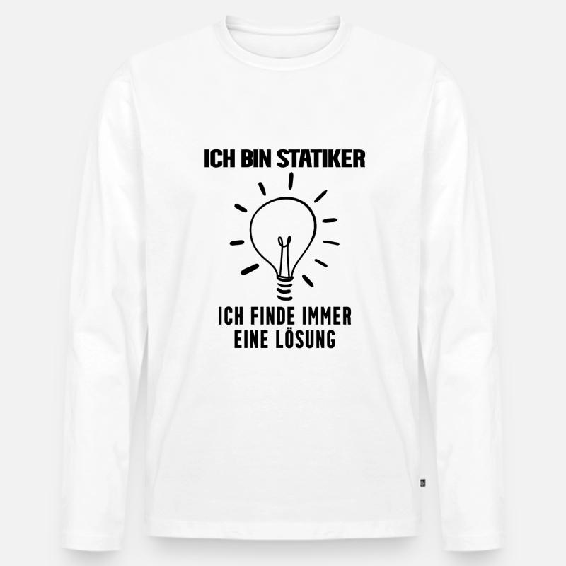 Statiker Beruf Ausbildung - Männer Premium Bio Langarmshirt - Weiß