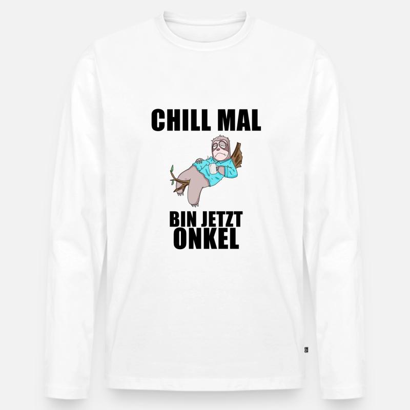 Onkel - Onkel werden - Männer Premium Bio Langarmshirt - Weiß