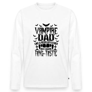 Papa vampire Halloween - T-shirt manches longues Premium bio Homme - blanc - Devant - Nico (187cm)