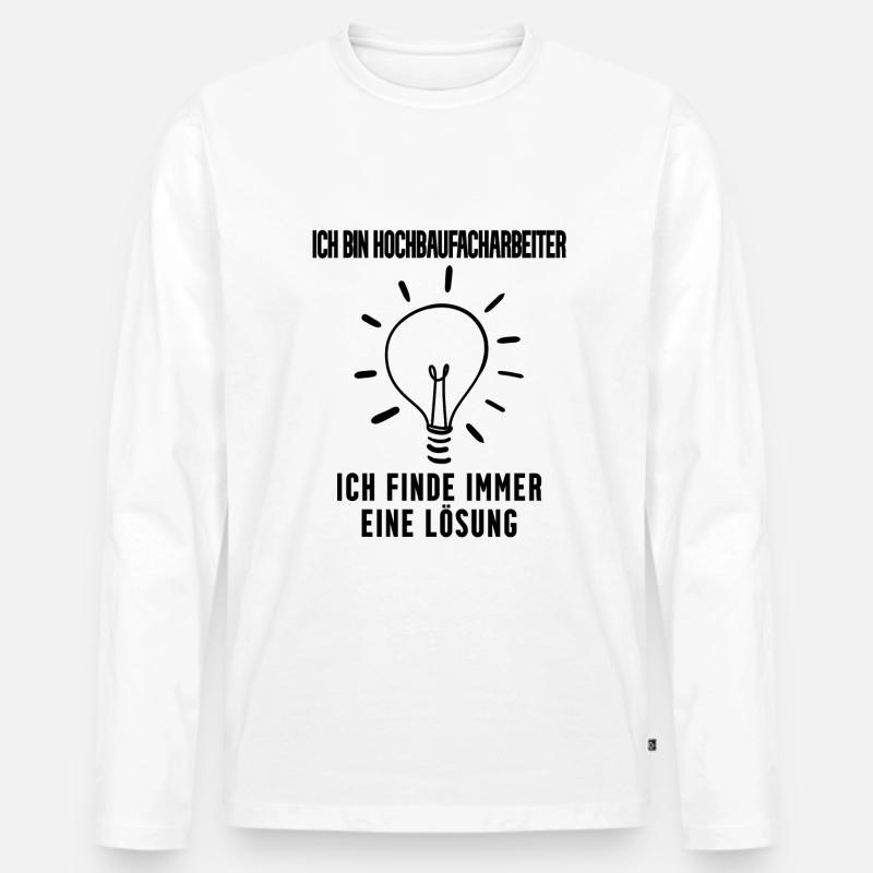 Hochbaufacharbeiter - Männer Premium Bio Langarmshirt - Weiß
