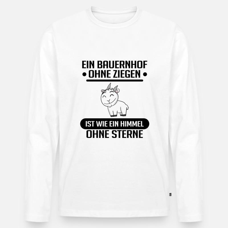 Ziege Ziegenbock Bock - Männer Premium Bio Langarmshirt - Weiß