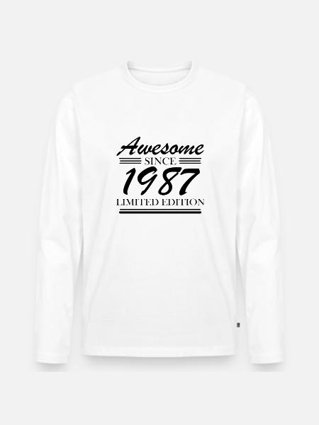 1987 - Born 1987 - Men's Premium Organic Long Sleeve Shirt - white