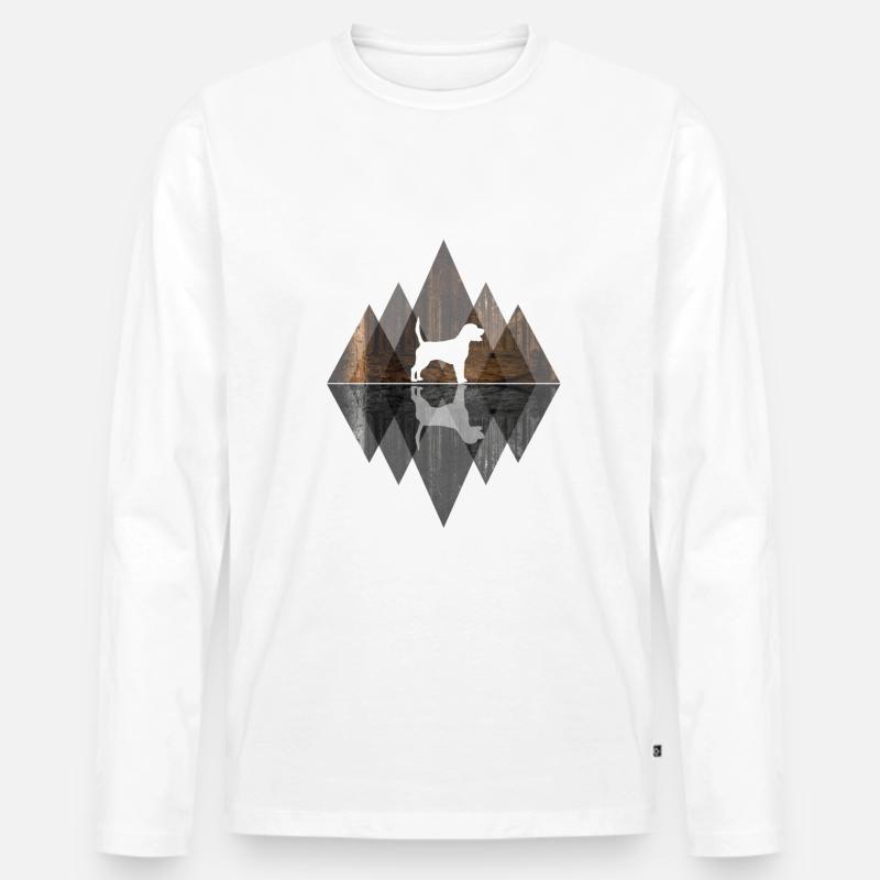 Beagle Abstract - Geometrisch - Männer Premium Bio Langarmshirt - Weiß