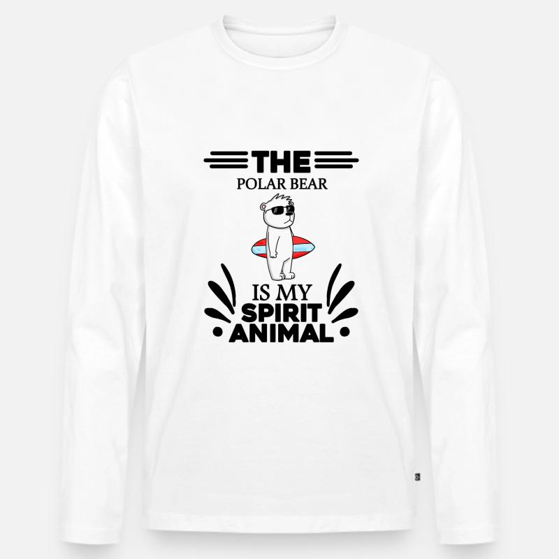 Eisbär Polarbär Bär - Männer Premium Bio Langarmshirt - Weiß