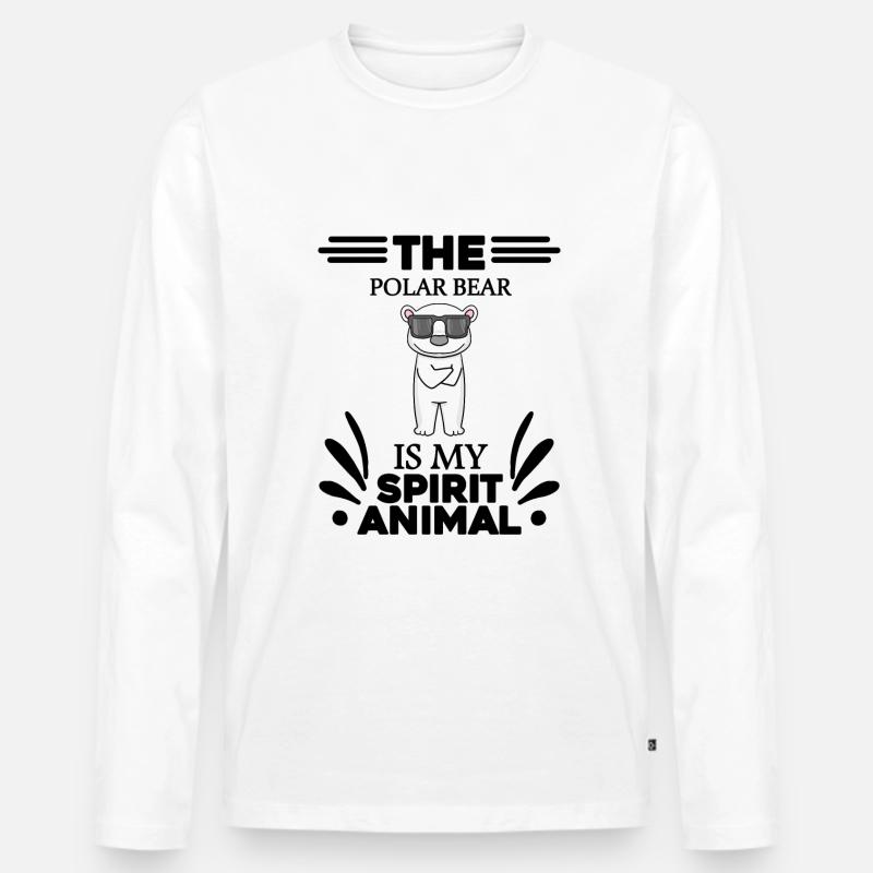 Eisbär Polarbär Bär - Männer Premium Bio Langarmshirt - Weiß