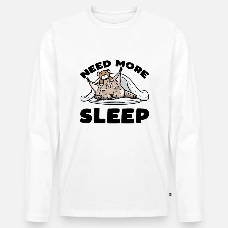 Luchs Katze - Männer Premium Bio Langarmshirt - Weiß