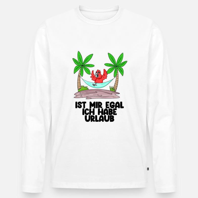 Urlaub - Männer Premium Bio Langarmshirt - Weiß