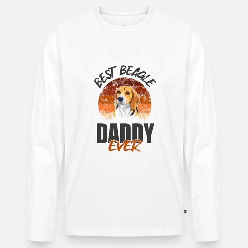 Bester Beagle-Daddy aller Zeiten - Männer Premium Bio Langarmshirt - Weiß