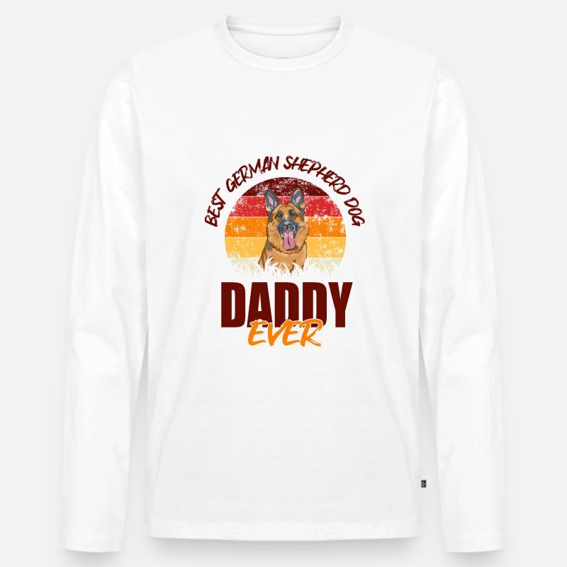 Deutscher Schäferhund - Männer Premium Bio Langarmshirt - Weiß