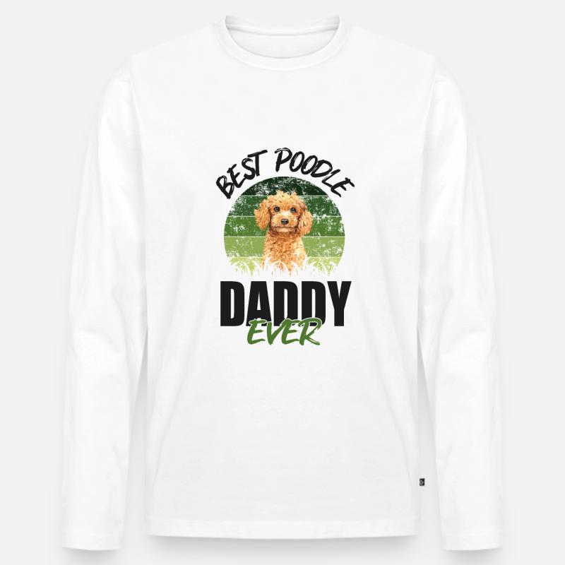 Pudel - Männer Premium Bio Langarmshirt - Weiß