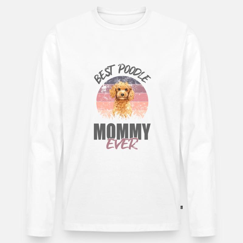 Pudel - Männer Premium Bio Langarmshirt - Weiß