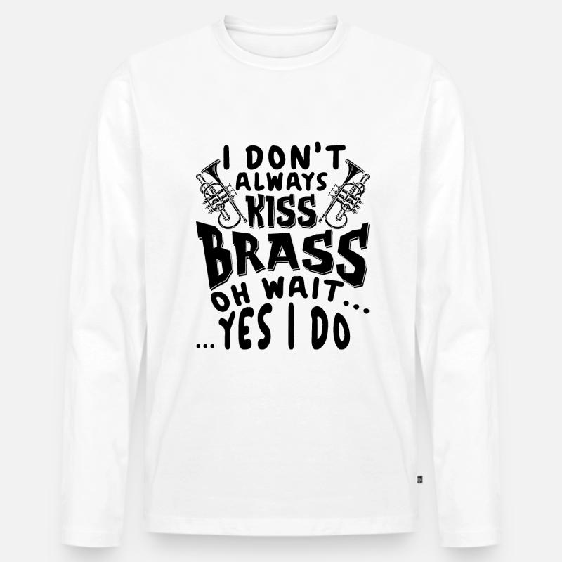 Trompeter Trompete Instrument Blechblasmusik - Männer Premium Bio Langarmshirt - Weiß