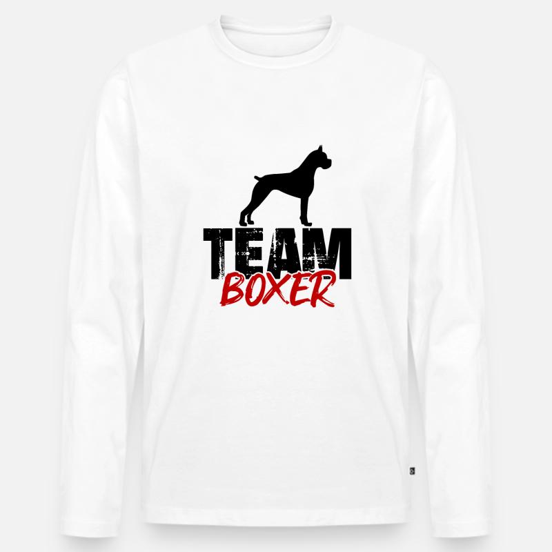 Team Boxer - Männer Premium Bio Langarmshirt - Weiß