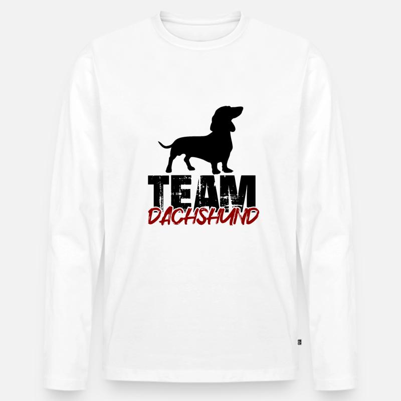 Team Dackel - Männer Premium Bio Langarmshirt - Weiß