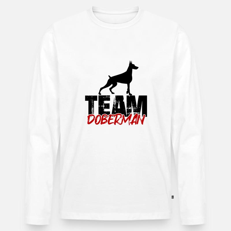 Team Dobermann - Männer Premium Bio Langarmshirt - Weiß