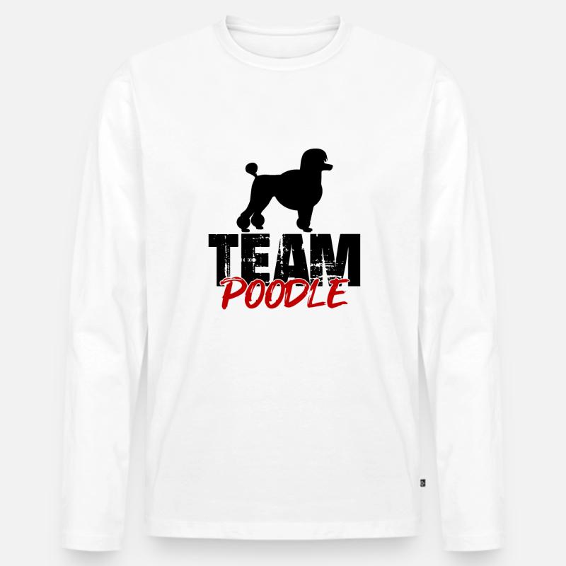 Team Pudel - Männer Premium Bio Langarmshirt - Weiß