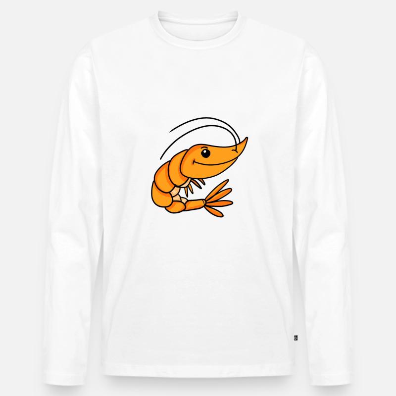 Garnele Garnelen - Männer Premium Bio Langarmshirt - Weiß