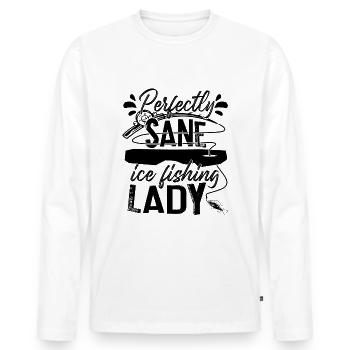 Parfaitement sain d’ Pêche sur glace Dame Pêcheuse Pêcheur - T-shirt manches longues Premium bio Homme - blanc - Devant - Nico (187cm)