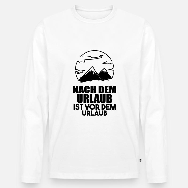 Urlaub - Männer Premium Bio Langarmshirt - Weiß