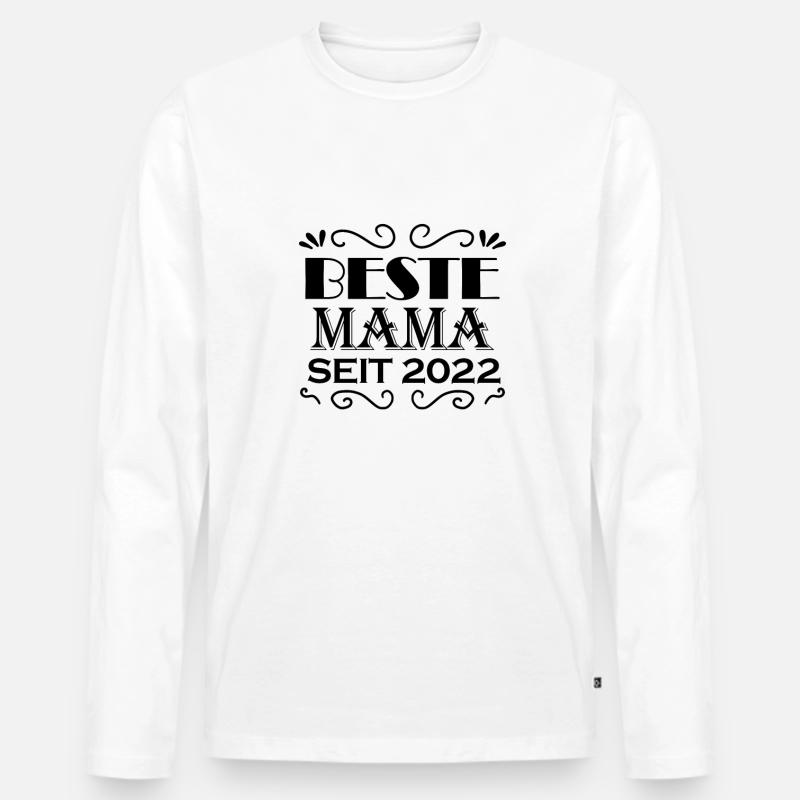 Beste Mama seit 2022 - Männer Premium Bio Langarmshirt - Weiß