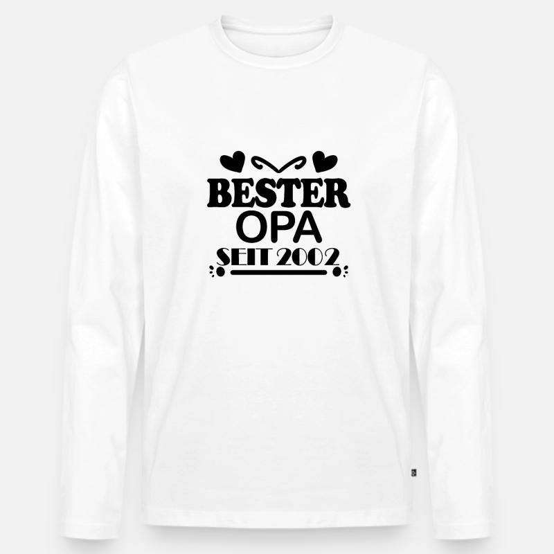 Bester Opa seit 2002 - Männer Premium Bio Langarmshirt - Weiß