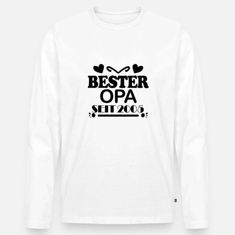 Bester Opa seit 2005 - Männer Premium Bio Langarmshirt - Weiß