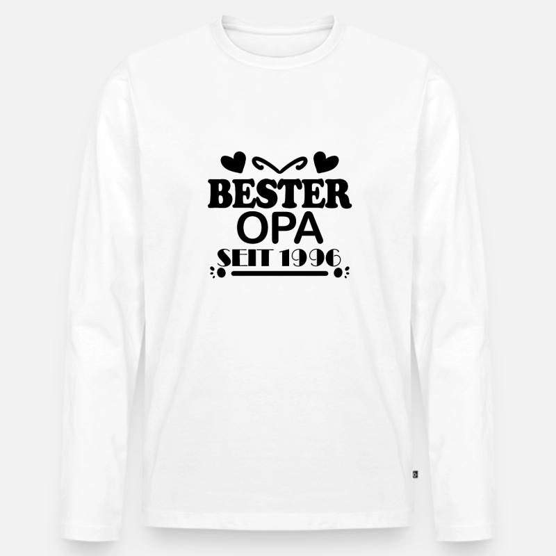 Bester Opa seit 1996 - Männer Premium Bio Langarmshirt - Weiß