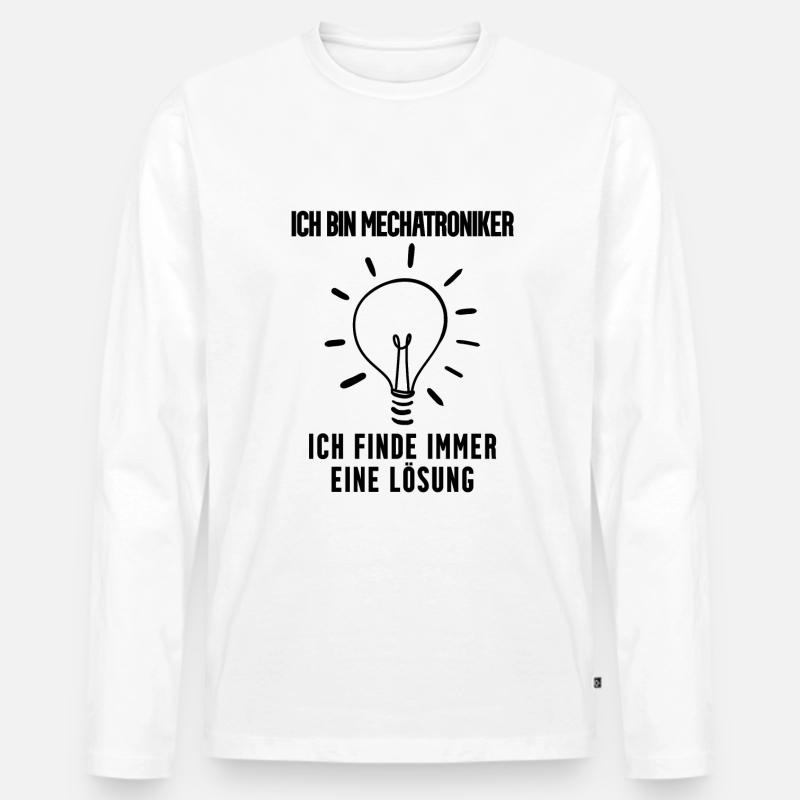 Mechatroniker Geschenk - Männer Premium Bio Langarmshirt - Weiß