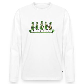 Irish Folk Band Musizierende Schafe - Männer Premium Bio Langarmshirt - Weiß - Vorne - Nico (187cm)