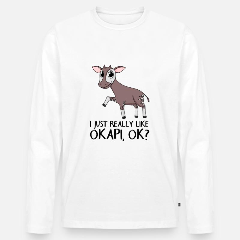 Okapi - Männer Premium Bio Langarmshirt - Weiß