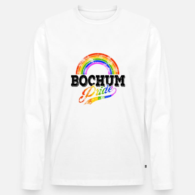 Pride Bochum - Männer Premium Bio Langarmshirt - Weiß